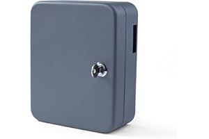 Pavo - Key Cabinet for 30 Keys , Size : 8x16x20 cm - Dark Grey / 30 Key Rings Included