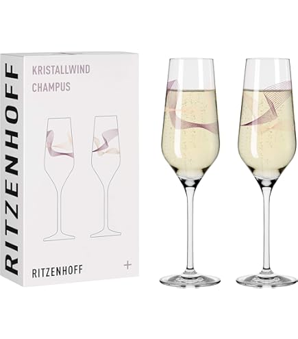 Anton Studio Designs Speckle Handgemaakte Champagne Fluiten Perfect Feest Servies voor Bruiloften en Feesten - 250 ml - Multi-Coloured - Set van 4 Elegante Champagne Glazen