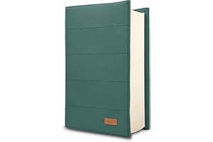 HANOI Collection® Funda para libros de lectura ajustable acolchada. Funda de libro acolchada grande. Funda libro, Cubierta para libros, Funda para tapa de libros (Verde Oscuro, Grande)