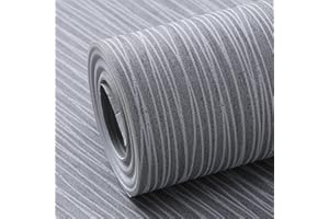 Anttyscar Mix Plain Thick Textured Wallpaper Free No Match Striped Wallpaper for Adults Kids Bedroom Living Room Lounge TV Backdrop Hallway and Stairs Dark Grey