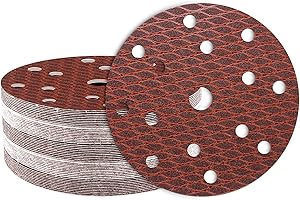 GEOGIEEW Dischi Abrasivi 150mm, 15 Fori Grana 240 Carta Abrasiva Legno Metallo, Universale per Levigatrice Orbitale (50Pz)