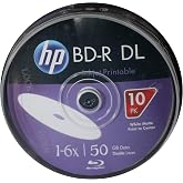 HP BLU-RAY BD-R 6 X 50GB 10LU CAKE BOX PRINTABLE