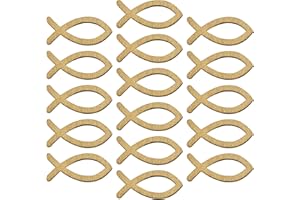 ShipeeKin 120 Stücke Holzfische Dekoration in Gold, Kommunion Fische Deko, Tischdeko, Streudeko Fische, Deko Taufe Junge, Deko Konfirmation (Gold)