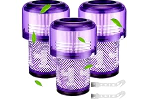 ZLPBAO Filtre pour V11 V15, 3 Packs Filtres de remplacement et 2 Brosse Nettoyage pour Dy-son Aspirateur V11 V15 SV14 SV17 SV22 Detect Animal Absolute Extra Pro Torque Drive Motorhead Aspirateur