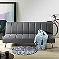 Zinus Quinn Clic Clac Sofa Bed - 2-in-1 Folding Sofa Bed - Suitable for Guest Rooms and Small spaces - Dark Grey