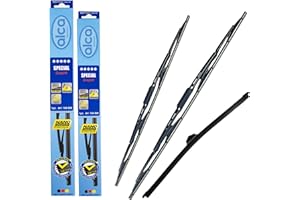 Fits Vauxhall Viva 2015-2018 Alca Special Windscreen Wiper Blades Set Front 24"14" Rear 9''K AS2414H9K