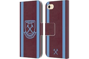 Head Case Designs Officially Licensed West Ham United FC Home 2020/21 Crest Kit Leather Wallet Case Compatible With Apple iPhone 7/8 / SE 2020 & 2022