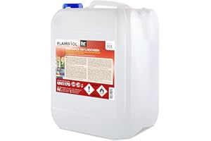 ‎HÖFER CHEMIE Höfer Chemie 10 L FLAMBIOL® Bioethanol 100% Hochrein für Ethanol Kamin, Ethanol Feuerstelle, Tischfeuer und Bioethanol Kamin