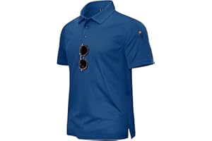 TACVASEN Men's Breathable Golf Polo Shirt Quick Dry Short Sleeve Casual Work Polo T-Shirt