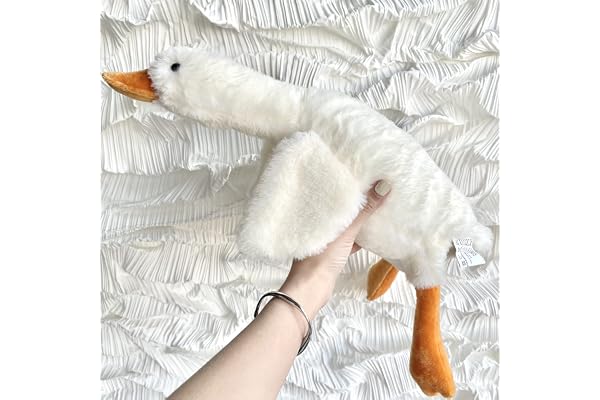 Tanha Peluche Oie, Jouet en Peluche de Oie, Oie en Peluche XXL, Canards Grosse Peluche, Peluche TY, Amie Moelleuse Douce, étreignant Coussin (Blanc, 49CM)