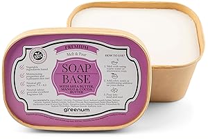 GREENUM GIFTS OF NATURE Base di sapone di alta qualità con burro di karité, burro di mango, burro di cacao, certificato FSC, sapone al glicerolo, per la produzione, senza SLS, 100% vegano, confezionato in modo ecologico.