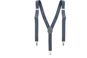 HOMEKING Adjustable Unisex Adult Child Elastic Clip-on Brace Suspender Y back Neon Belt,Grey