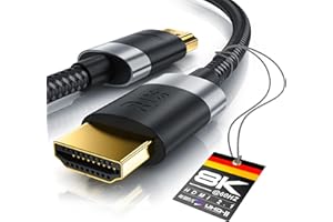 CSL-COMPUTER 3m - 8K HDMI Kabel 2.1 - 8K @ 60Hz / 120Hz - 4K @ 240Hz - HDTV 7680 x 4320 - UHD II - HDMI 2.1 2.0a 2.0b - 3D - Highspeed HDMI-Kabel Ethernet - HDR - ARC - Präzisionsstecker - kompatibel zu PS4 Xbox