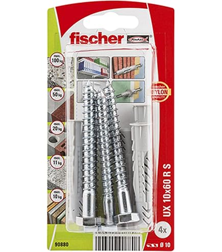 Fischer Tasselli SX 12 BM K Con Vite Legno Testa Esagonale | Per Fissaggi Pesanti In Muratura E Materiali Cavi