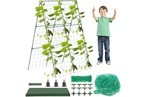 PCAPZZ Cucumber Trellis A Shape Vegetable Support Trellis 120x80cm Detachable Gardening Flowers Trellis Garden Plant Climbing Frame Tomato Cage for Vegetable Tomato Pea Squash Zucchini