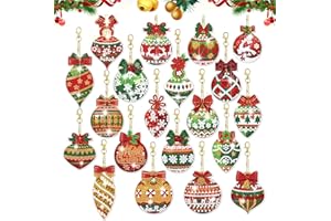 FYting 20 Piezas Diamond Painting Niños,Llaveros Pintura Diamantes,Diamond Painting Navidad,Colgante De árbol de Navidad, Etiqueta De Regalo Con Pintura de Diamantes, Colgante de Ventana (Navidad)