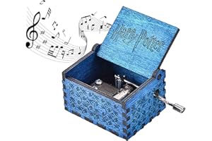 Bogoro Qazuwa Vintage Spieluhr,Hölzerne Spieluhr,Handkurbel Vintage Spieluhren,Baby Musikbox,für Kinder Freunde Valentinstag Weihnachten Festival Geschenk (Blau),6,4x5,2x4,2cm