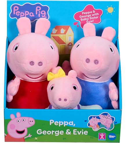 Peluche Peppa Pig Jemini 17 Cm - Jouet Doux Et Mignon Pour Enfants, Robe Rouge Et Doudou Inclus - 8