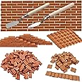 Woohome 222 Pieces Mini Grey Scale Tile Roof Tile Construction Set, Miniature Roof Tiles and Mini Tiles for DIY Dollhouse Brick Diorama Fairy Garden Decoration