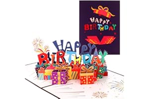 AUXSOUL Biglietto Auguri Pop Up,3D Regalo di Compleanno Particolare per Famiglia, Amica, Innamorati