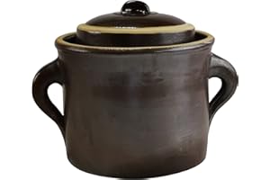 Haushalt-Krausse.de Gärtopf Steinzeugtopf Rumtopf Sauerkrauttopf Inhalt 6,5 l mit Deckel