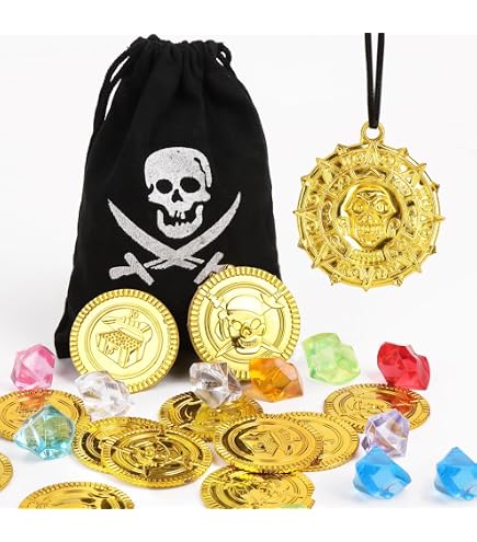 10 Coffres Au Trésor Pirate En Plastique - Pour Rangement, Décoration, Fêtes à Thème - 12