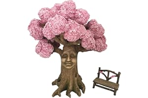 GlitZGlam Albero Magico di Ethan con panchina incantata Abbinata - per Giardino incantato della Fata (22,86 cm d’Altezza) - Un Accessorio da Giardino incantato
