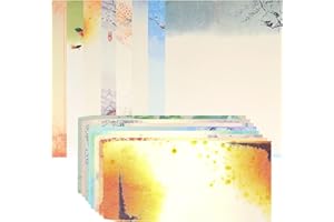 Ewwtrey Set di Carta da Lettere e Buste, 32 Pezzi Carta da Lettere Cancelleria con Buste, Carta da Lettera Colorate per Pittura a Inchiostro in Stile Vintage Cinese Assortiti per Studenti, Ufficio