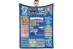 Xinvery Birthday Gifts Blanket for 18 Year Old Boys,18 Year Old Boy Birthday Gift Blanket Happy Birthday Blanket 18th Birthday Decorations for Teen Boy Throw Blankets 50"X60"