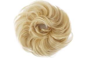 CAISHA by PRETTYSHOP Synthetic Fiber Hairpiece Scrunchie Scrunchy Updo Slightly Wavy Blond Mix G28B