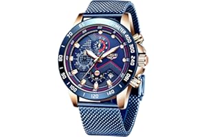 LIGE Orologio al quarzo analogico da uomo cronografo impermeabile orologi…