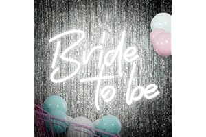 Ledander Bride to be Neon Signs White LED Neon Lights, 12” x15” Neon Sign Lights for Wall Decor Wedding USB Neon Light Sign for Bachelorette Engagement Party Bridal Shower Gifts…