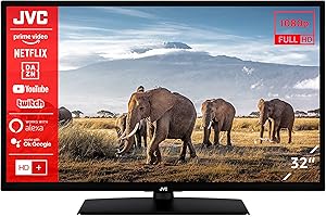 JVC LT-32VF5158 32 Zoll Fernseher/Smart TV (Full HD, HDR, Triple-Tuner, Bluetooth) - Inkl. 6 Monate HD+ [2023], Schwarz