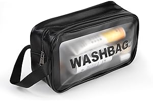 MOONSING Beauty Case da Viaggio, Borsa da Toilette Trasparente, Impermeabile Trousse Cosmetici Organiser Sacchetti di Trucco Accessori da Bagno per Donna Uomo Ragazze Bambini