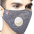 Jonty™ Vritraz Blue Check Replacable Filter PM 2.5 N95 Anti Pollution Activated Carbon Dust Face Mask (Pack of 1)
