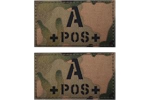 ODSS Parches tácticos reflectantes IR, doble Plus tipo de sangre, A+ positivo, POS, etiquetas de identificación de grupo, insignias de moral militar