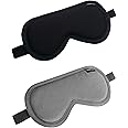 Shoppax Adjustable Pack of 2 Gray and Black Sleep Mask Travel, yoga and Meditation
