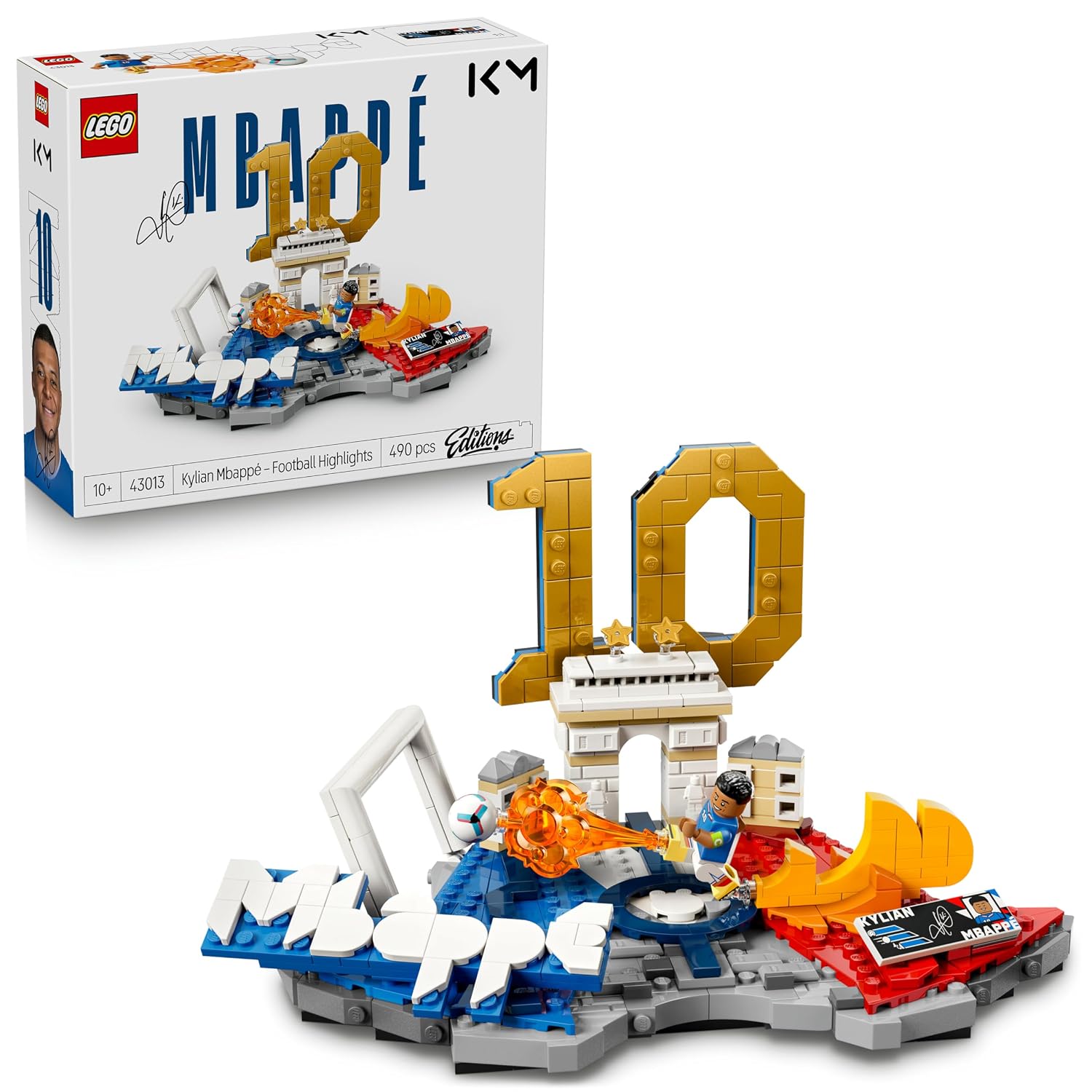 LEGO Editions Kylian Mbappé: Fenómenos del Fútbol - Juguete de Construcción con Minifigura de Futbolista - Decoración de la Habitación - Regalo de Fútbol para Niños y Niñas de 10+ Años - 43013