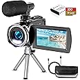 Hojocojo Video Camera Camcorder 4K 36MP Vlogging Camera for YouTube 30FPS Digital Camera 3.0 Inch 270° Rotating IPS Screen Camera with 18X Digital Zoom, Tripod, 32G Card & Batteries