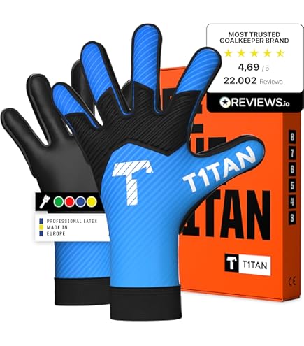 T1TAN Rebel Sky Blue Junior (FP) - kinderkeepershandschoenen - voetbalkeepershandschoenen - met vingerbescherming - maat 4