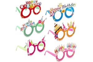 Relaxdays Lunettes de fêtes Happy Birthday, Lot de 6, Montures amusantes pour anniversaire, grands et petits, colorées, Adulte unisexe, 10024250, multicolore, 1