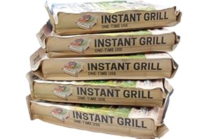 HIMBETA Einweggrill Casus (5 Stück) Öko Einmalgrill für Camping Strand Park 100% Nachhaltig 50% weniger CO2 durch Bambuskohle, nach 5 min startklar und über 1 Stunde nutzbar, absolut qualmfrei (5)