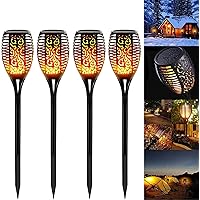Sumairs Solar Flammenlicht, 4 Stück Solarleuchte Garten IP65 Wasserdicht 12 LEDs Solarlampe Gartenfackeln, Automatische…