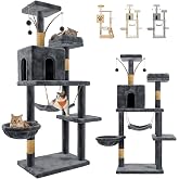 JUPPLIES Scratching Tree for Cats 143 cm &ndash; Play and Rest Tower with 5 Platforms, 3 Nests, 1 Cave and Hammock &ndash; Sisal Post and