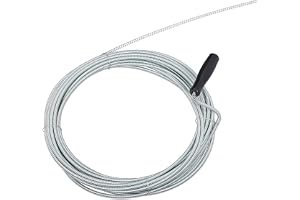 Relaxdays Spiralkabel 10 m, rengöringsspiral, för att avlägsna proppar, rörmokeri, för avlopp, 5 mm, järn, silverfärgad