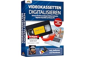 Videokassetten Digitalisieren - analog Audio und Video Konverter - VHS Kassetten digitalisieren - von jeder analogen Quelle - VHS, VCR, DVD Video Rekorder für Windows 11 / 10 / 8 / 7
