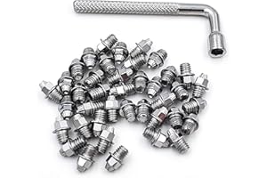 ONIPAX Bike Pedal Bolts Screw M4 x 7mm 40 pcs/Bag with 1 Wrench Silver