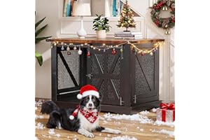 OCTORO Hundekäfig Möbel, 100cm Hundebox, Dreitüriger Hundekäfig, Schiebetüren, Modernes Hundezimmer für den Innenbereich, für Kleine und Mittelgroße Hunde, Verstärkte Konstruktion, 100x65x67cm, Schwarz