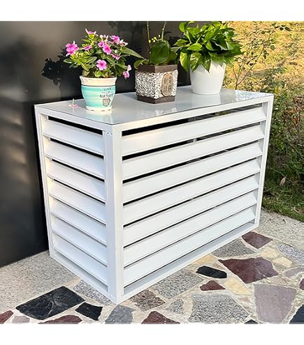 Housse De Climatisation En Aluminium Blanc - Grille Décorative Et Protectrice Pour Unité Extérieure