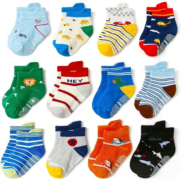 Simply Kids Chaussettes Antidérapantes Bébé - Lot De 9 Paires | Coton 80% | Taille 0-7 Ans